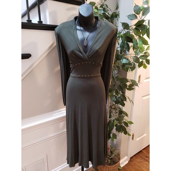 Jessica Howard Fit & Flare Dress Women's 6T Black Studded Waistband Back Zip - Picture 1 of 10